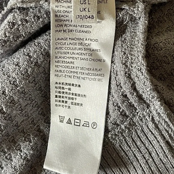 We The Free Gray Waffle Knit Top Oversized Slouchy Streetstyle Lagenlook Large - Picture 6 of 9